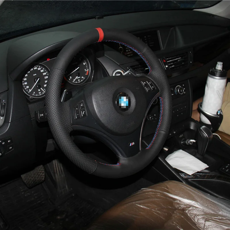 Новый нескользящий черный кожаный чехол на руль для BMW X1 2014 | Автомобили и