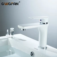 modern white bathroom basin faucet chrome finish single handle deck mounted faucet black hot and cold water mixer sink tap 88311