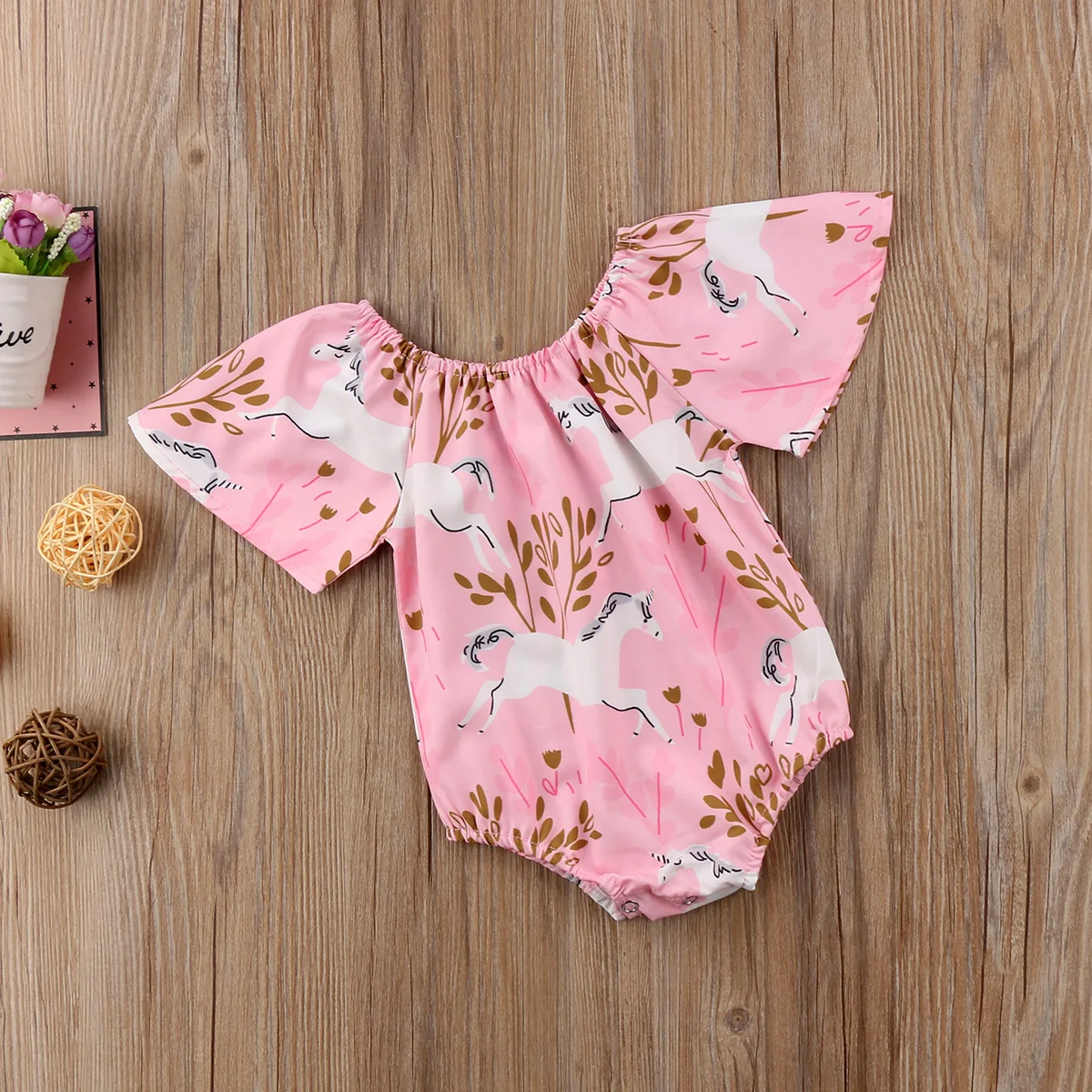 2018 Brand New Infant Toddler Newborn Baby Girls Unicorn Bodysuit Jumpsuit Outfit Sleeveless Summer Sunsuit Horse Clothes Set |