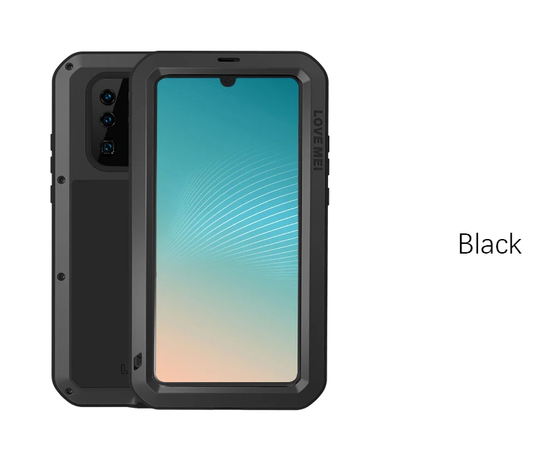 Для huawei P30 Pro Чехол LOVE MEI ударопрочный грязезащитный водостойкий металлический защитный чехол для телефона для huawei P30 Lite P30 - Цвет: Black