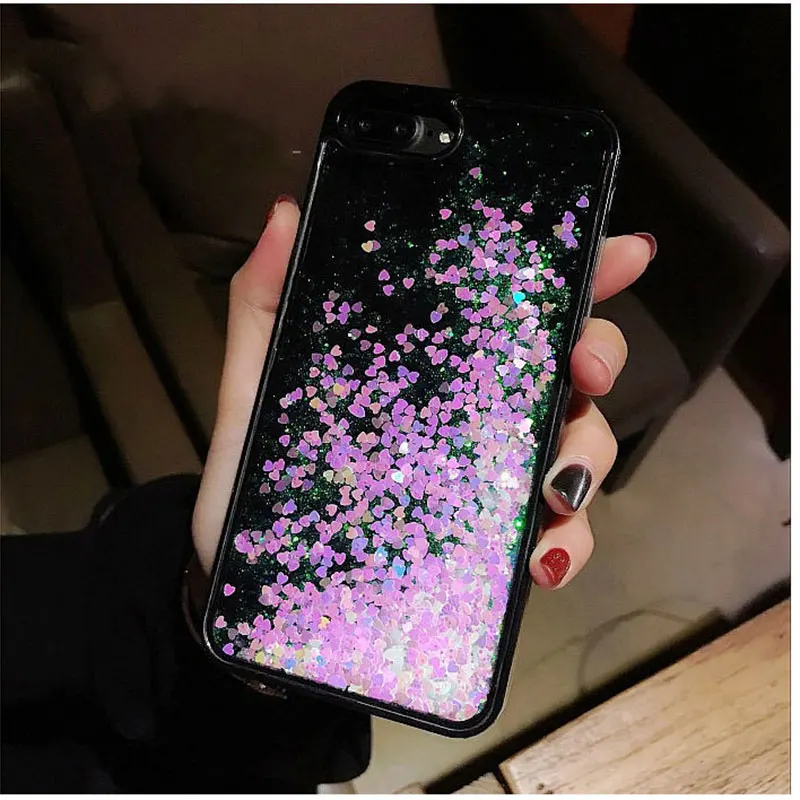 Dynamic Liquid Capinha For iPhone 8 7 Plus X Xr Xs Max Hard PC Quicksand Case 6 6s Plastic Cover iPone Coque Shell |