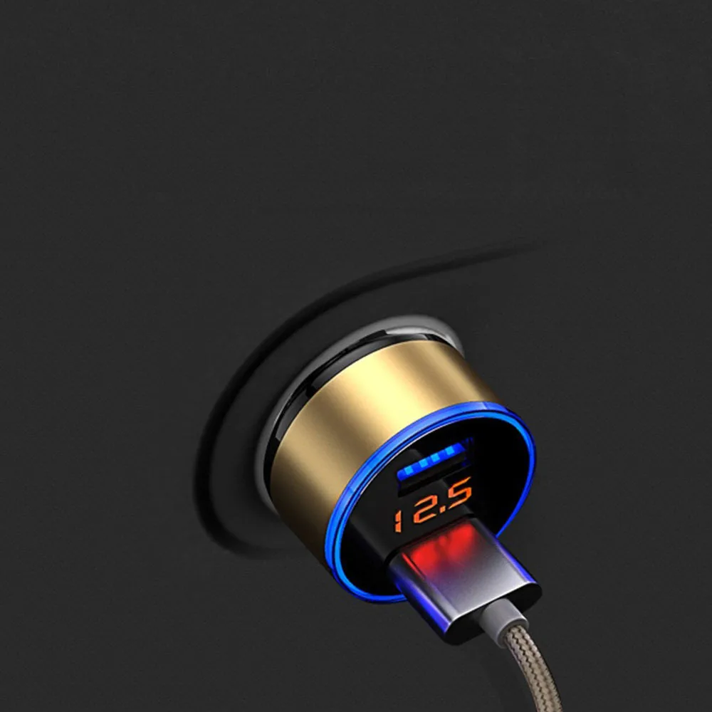3.1A двойное автомобильное зарядное устройство USB цифровой светодиодный дисплей