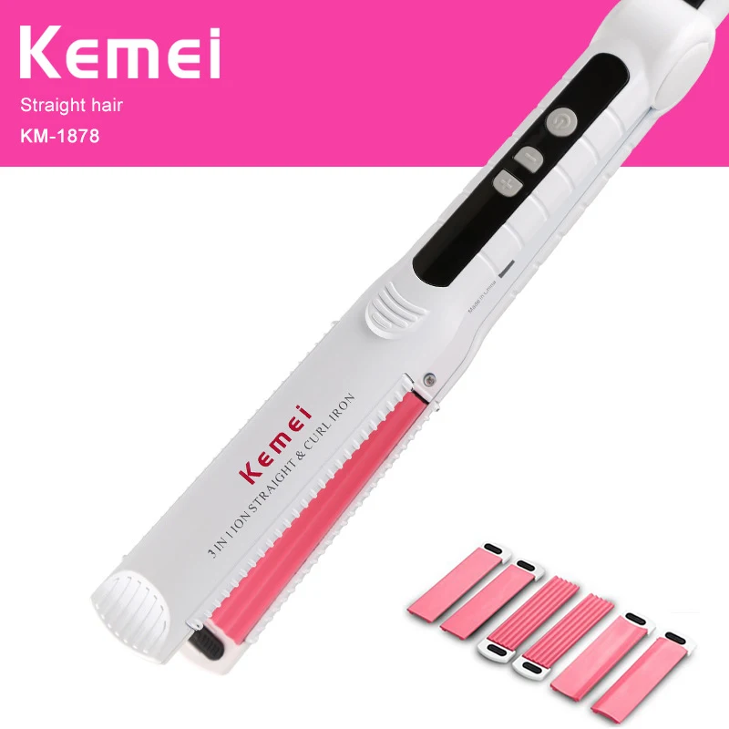 3 в 1 утюжок для выпрямления волос с кукурузой|professional flat irons|kemei hair straightenerflat irons |