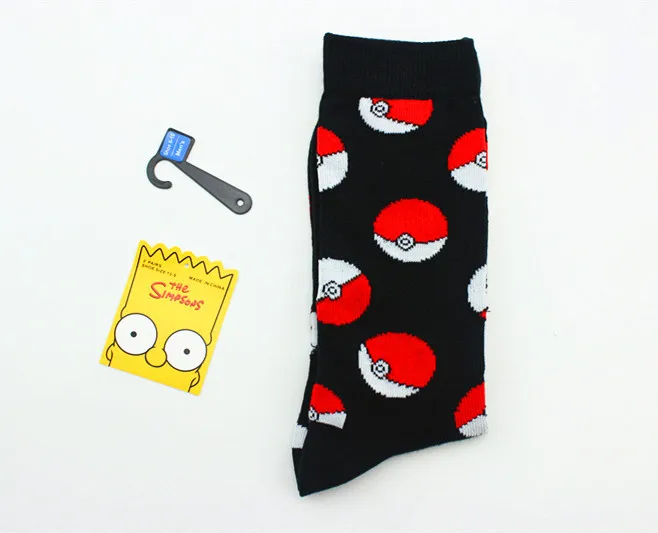 1 Cartoon comic Pokemon Pokeball socks Captain America Novelty funny comfort red woman cool Sock ankle hip hop skarpetki meskie - Цвет: 1