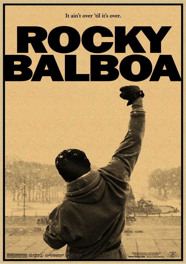 Классический фильм ROCKY Винтаж бумага аниме плакат ROCKY Stallone плакаты домашний Декор стены - Цвет: Серый
