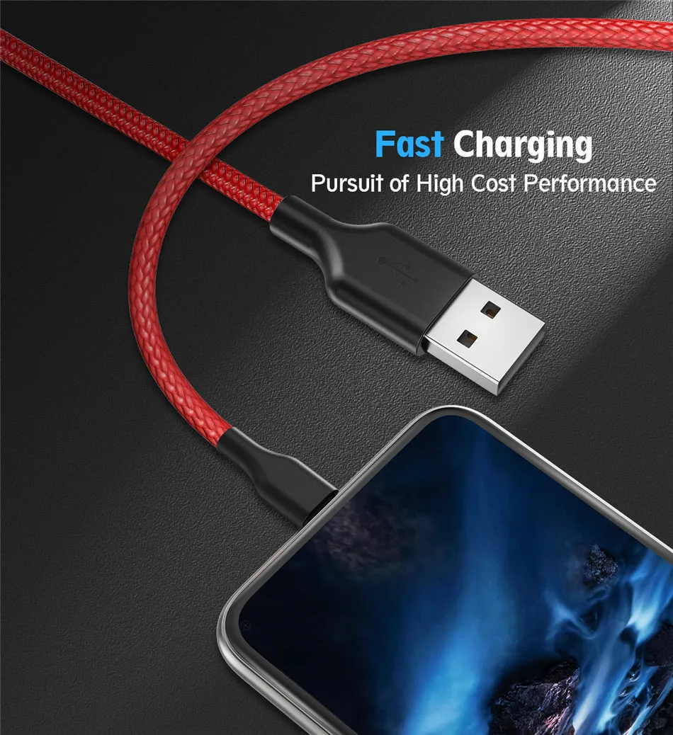 ROCK USB кабель для iphone type-C кабель Micro USB кабель для samsung Xiaomi LG кабель для быстрой зарядки для iphone X 8 7 Microusb Usb-C