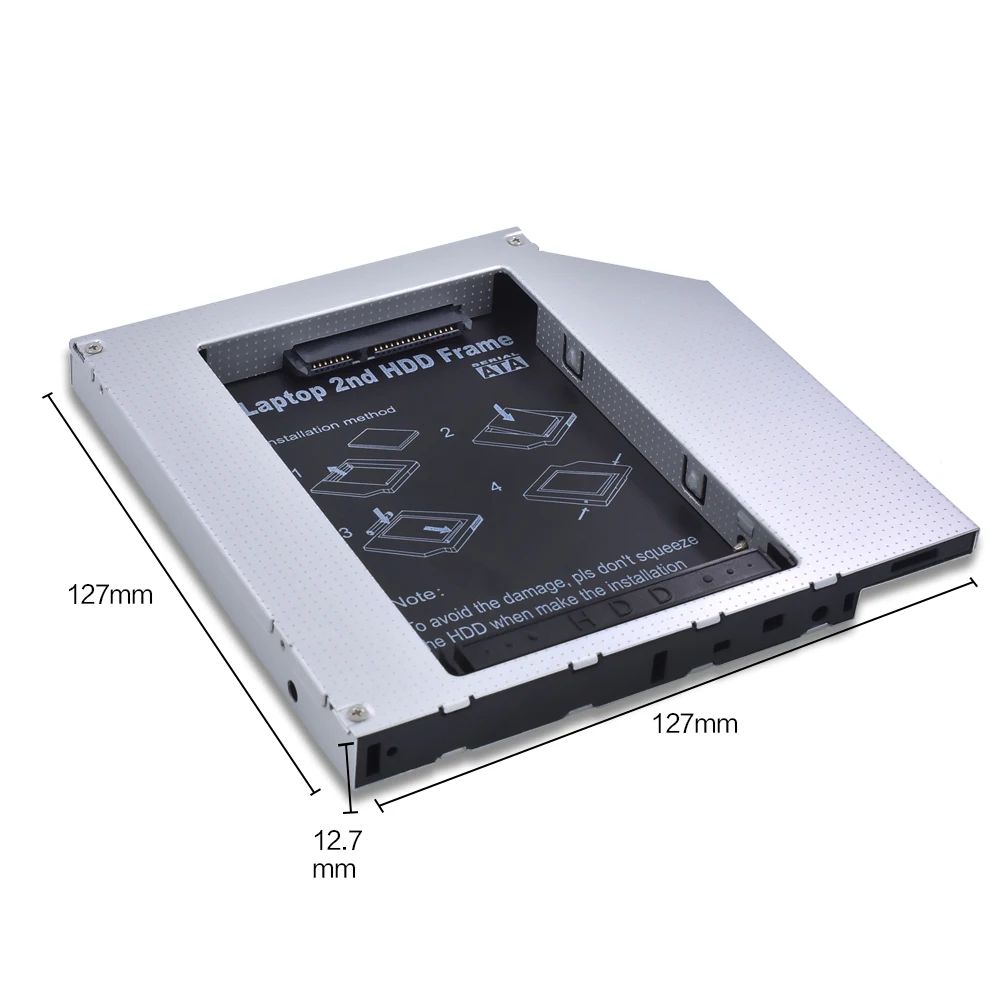 TISHRIC 2018 Тетрадь ODD DVD ROM Optibay Алюминий 2nd HDD Caddy 12 7 мм IDE SATA 2 5 дюймов Чехол для SSD