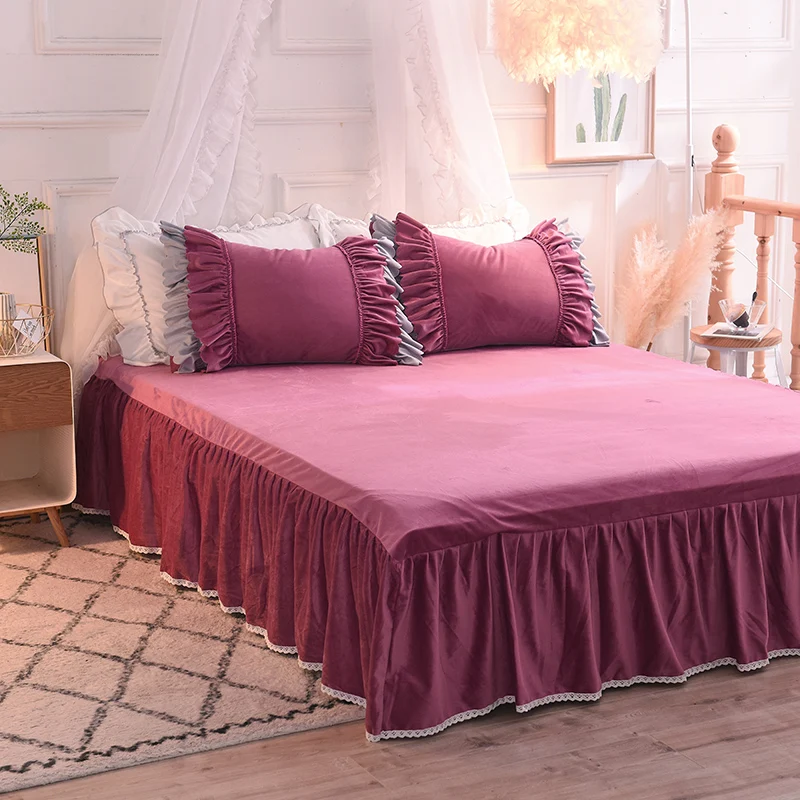 4 шт. роскошный комплект постельного белья в стиле принцессы из бархата с