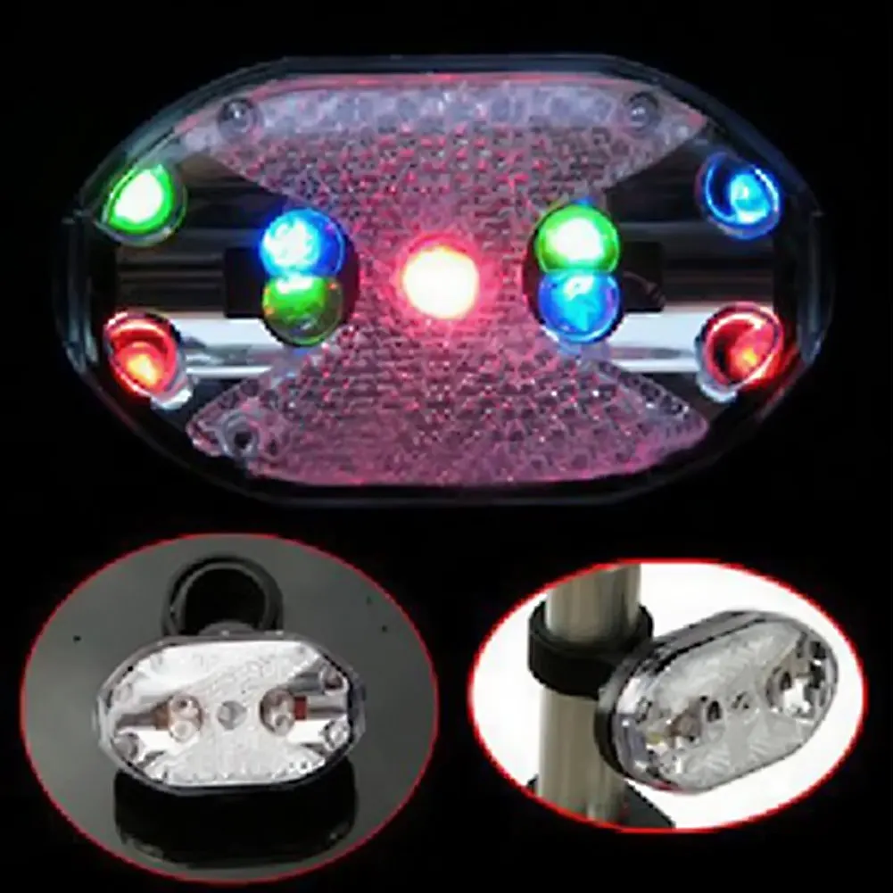 Cycling Bike Rear Tail Light Safety LED Warning 9 Red/Colorful Bicycle Lights | Освещение
