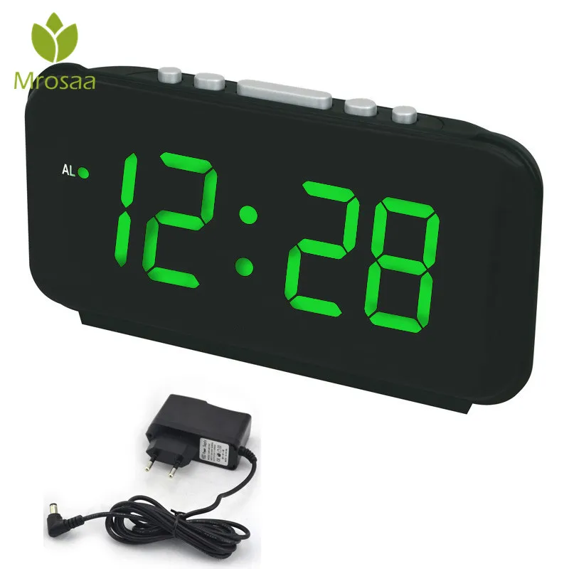 Hot Digital LED Alarm Clock EU Plug AC Power Electronic Table Clocks With 1.8 Large led Display Home decors Gift For Kids | Дом и сад