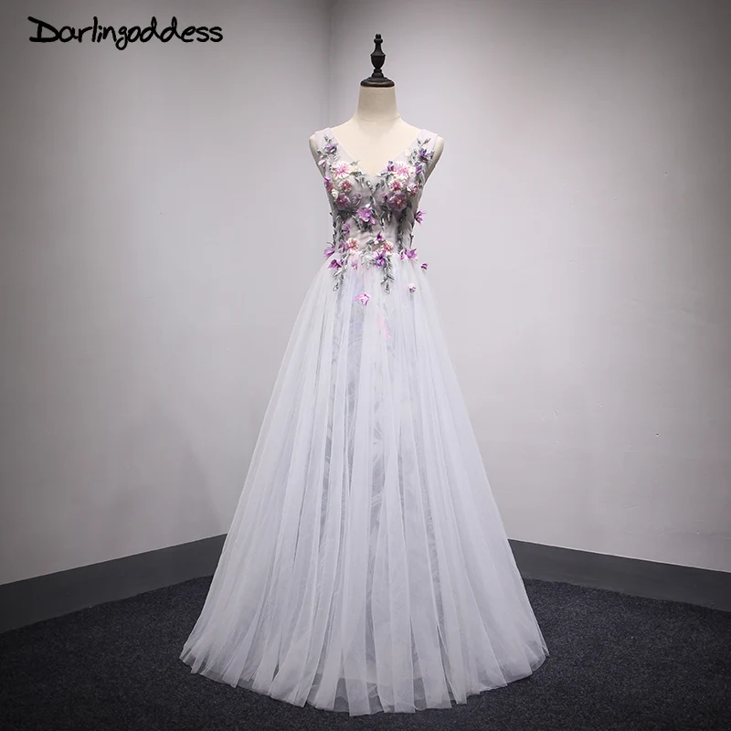 Robe de Soiree/длинное вечернее платье в пол серое с v образным вырезом сексуальные