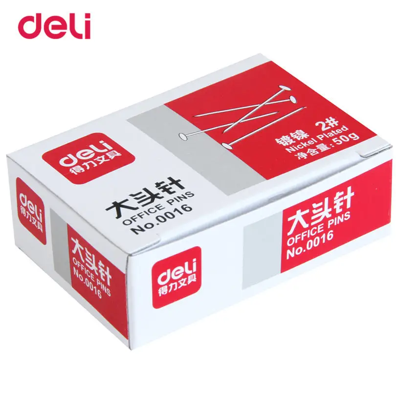 Прямые шпильки канцелярские принадлежности переплетные инструменты Deli серебро