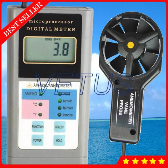 

AM-4838 Digital Wind measuring instruments with Anemometer Air Flow Anemometer (0.4-30m/s)