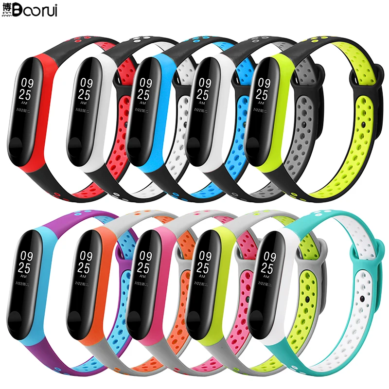 Спортивный ремешок BOORUI для miband 3 силиконовые ремешки смарт-часов сменные