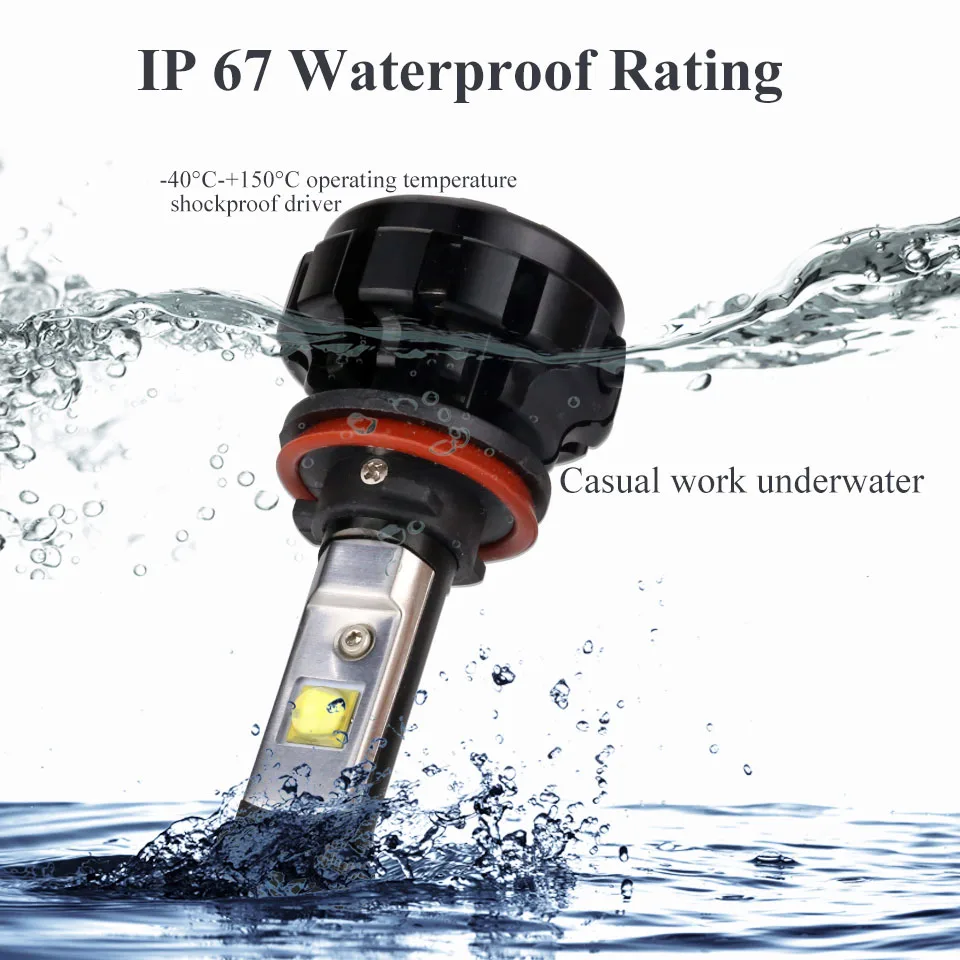 

ANMINGPU 2PCS Car Headlight Bulbs XHP50 Chips H8 H11 Led Bulb 12000LM/Pair 6000K H4 LED H7 H1 H3 9006 9005 H27 Auto Fog Light