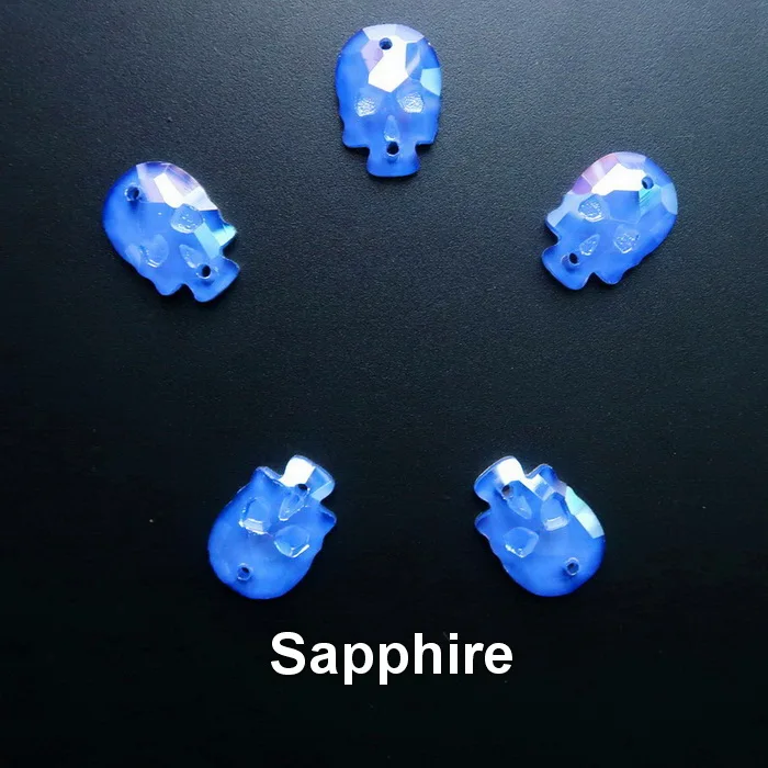 A7 Sapphire Череп Форма желе карамельный цвет стекло кристалл 14 мм 18 мм 20 шт/п пришить стразы кристаллы бусины Одежда Обувь Сумки diy Обрезка - Цвет: A7 Sapphire