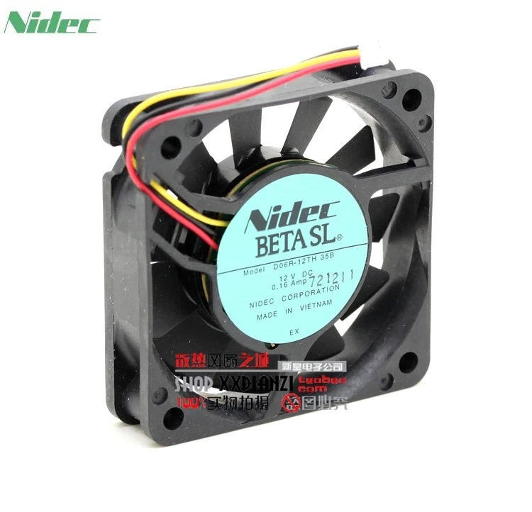 Оптовая продажа Новый для Nidec D06R 12TH 35B 6015 60 мм 6 см DC 12 В 0.16A прочный шарикоподшипник