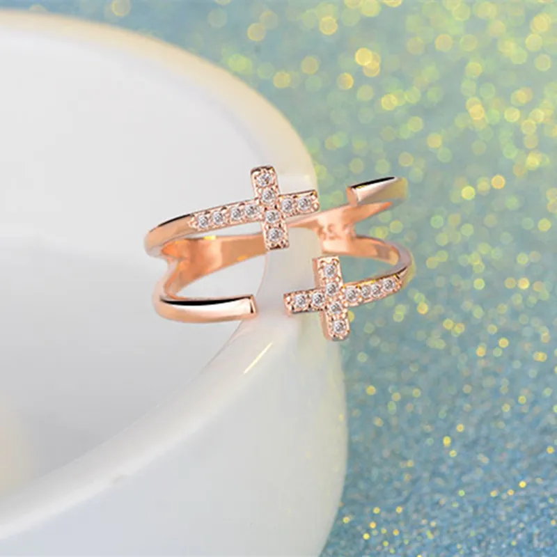 TJP Trendy 925 Silver Rings For Women Wedding Party Jewelry Fashion Girl Rose Gold Finger Accessories Hot Lady Bride Bijou | Украшения и