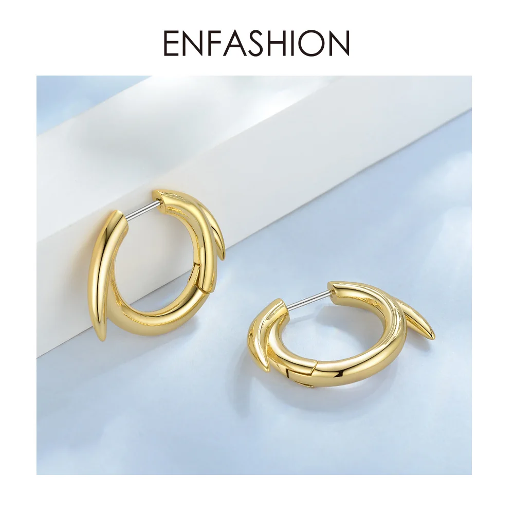 ENFASHION маленькие круглые серьги-кольца для женщин золотого цвета минималистичные эффектные обручи серьги, ювелирные изделия Brincos EC191069