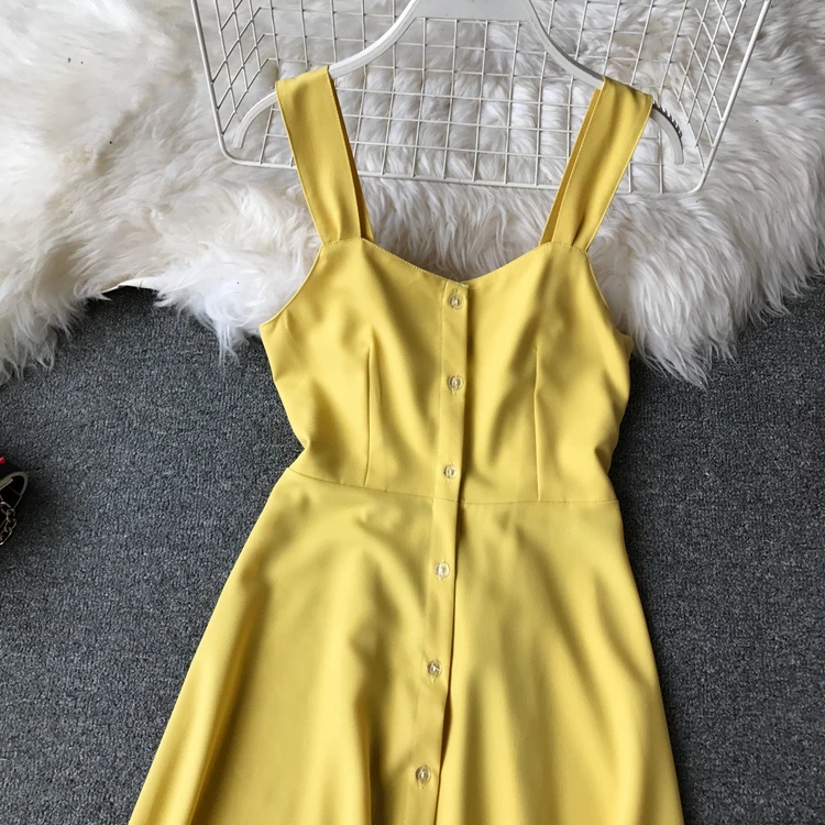 Новое летнее платье в Звездном стиле того же стиля средней длины желтого цвета с