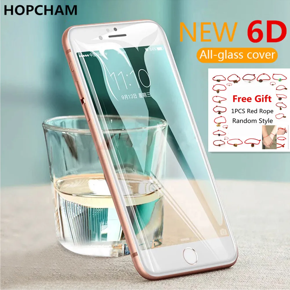 6D полное покрытие Край Закаленное стекло для iPhone 8 7 6S Plus X протектор экрана 6