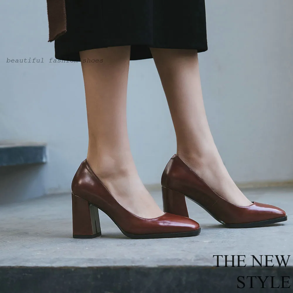 Aiweiyi туфли-лодочки из натуральной кожи обувь на платформе высоком квадратном