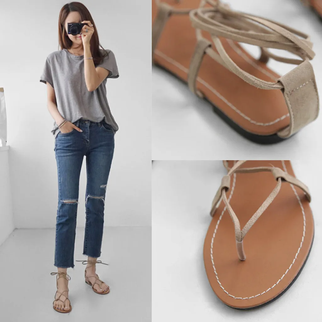 Женские сандалии-гладиаторы на платформе со шнуровкой сандалии в римском стиле с