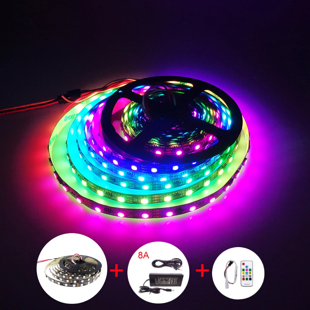 Ws2811 IC Светодиодная лента 60 Светодиодный одов/м с контроллером питания 8A SP103E 5