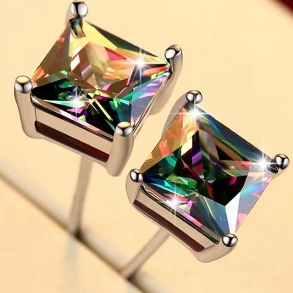 Gothic Earrings Korean For Women Square Minimalist Jewelry Jewellery Accessories Rhinestone D30 | Украшения и аксессуары