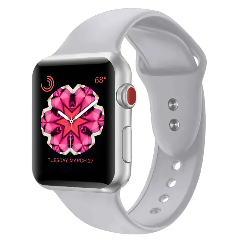 Силиконовый ремешок для Apple Watch 42 мм 38 мм iwatch 4 ремешка 44 мм 40 мм браслет с двойной пряжкой ремешок для часов Apple watch 4 3 2 1