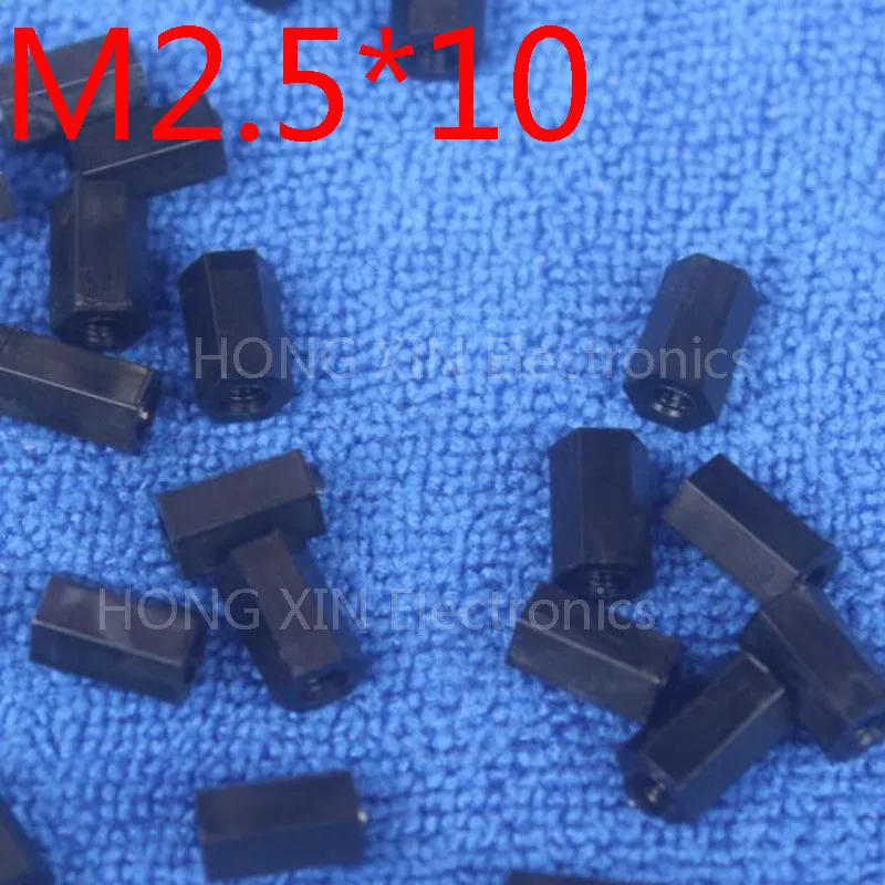M2.5 * 10 1 шт. черный нейлон противостояние прокладка Стандартный Женский мм