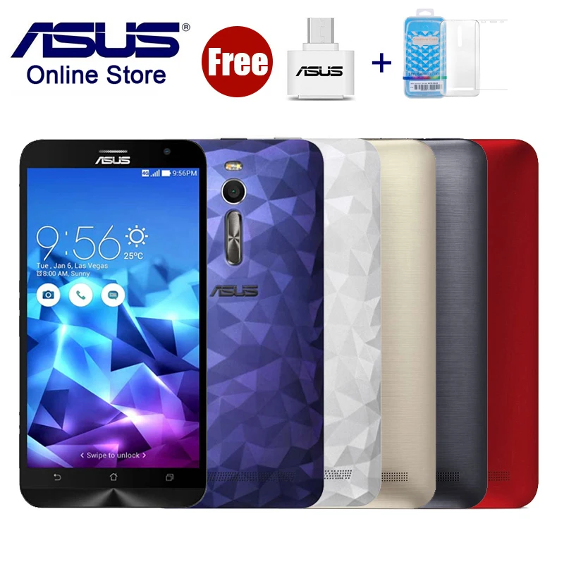 ASUS ZenFone 2 ZE551ML 4G LTE Мобильные телефоны Intel 1,8 ГГц/2,3 ГГц Z3580 4 ГБ ОЗУ 32 ГБ ПЗУ 5,5 дюйма Бесплатный чехол 13МП Камера Смартфоны
