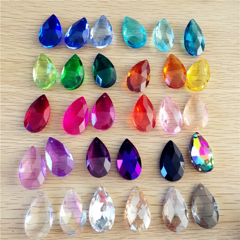 

Multi-purpose 396pcs/Lot 38mm Mix Color Crystal Prism Pendants For Chandelier Parts Curtain Lamp DIY Maker Hanging Pendants