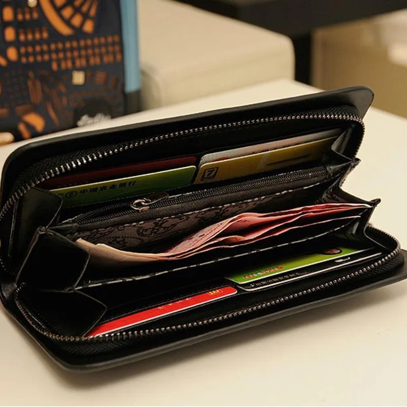 

Women Purse PU leather portfel damski Skull Wallet Personality Bag Rivets Purse Zipper skellington Punk Wallet designer wallet