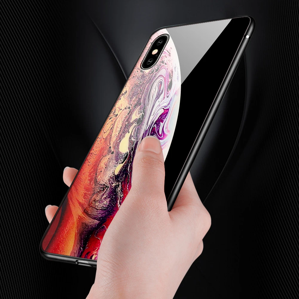 MYSUN стеклянный чехол для iPhone XS Max XR X 6 6S 7 8 Plus Винтажный телефона с полным корпусом