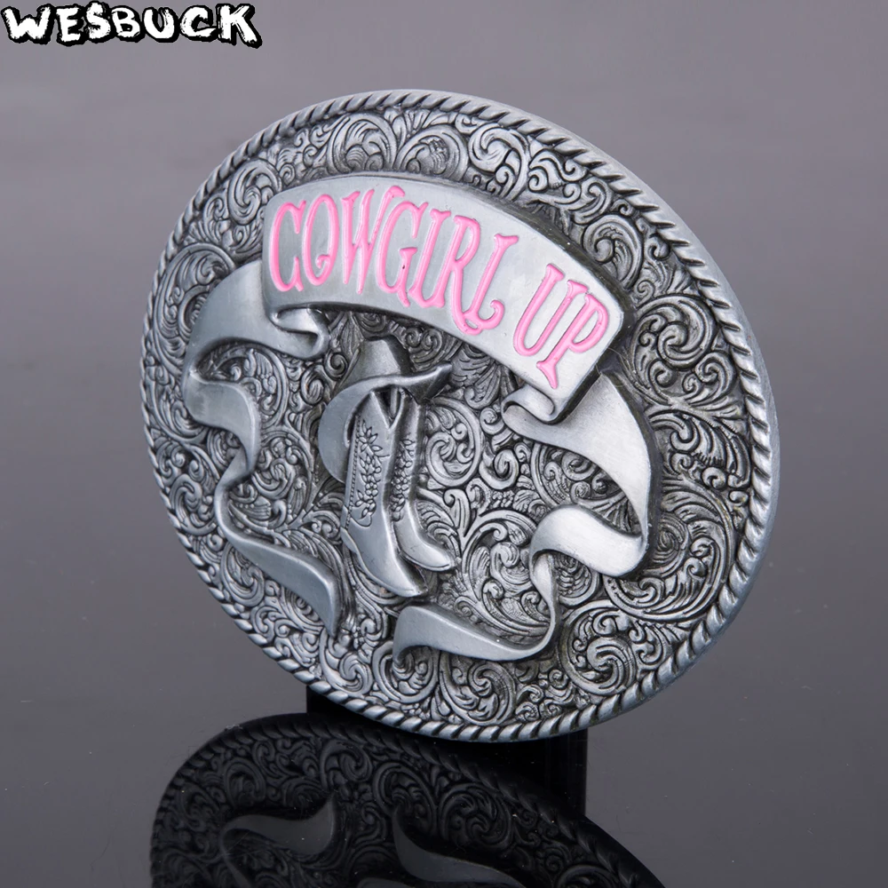 WesBuck новый серебристый цвет ремень пряжка металлический ковбойский голова