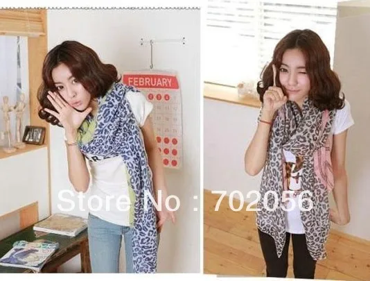 Вуаль Леопардовый пляжный саронг Шаль Шарф обертывания 180*100 см Смешанные цвета 10