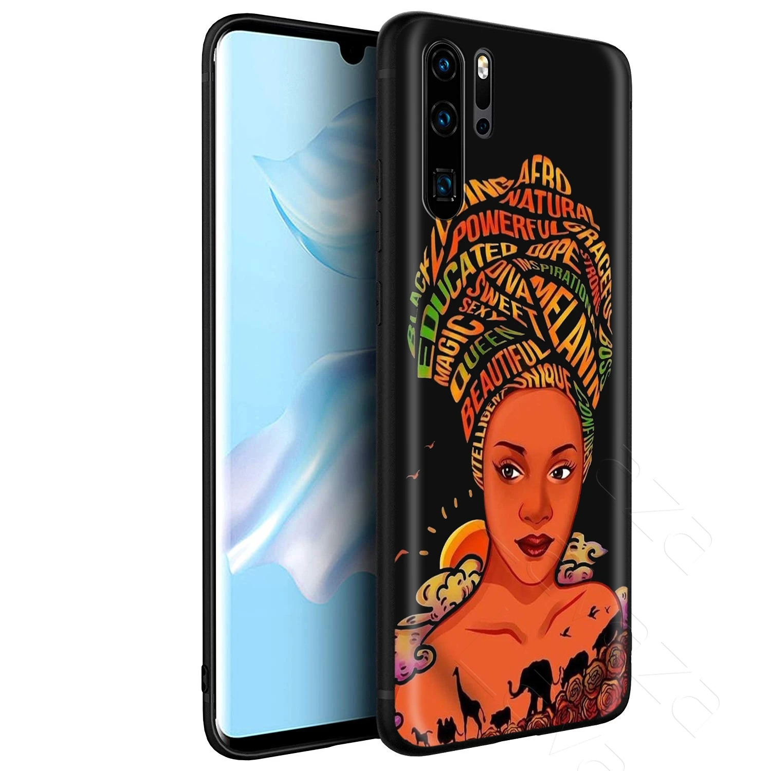 Lavaza African Afro Melanin Poppin Black Girl Case for Huawei Mate Y7 Y9 P8 P9 P10 P20 P30 P40 Max Lite Pro P Smart Mini |