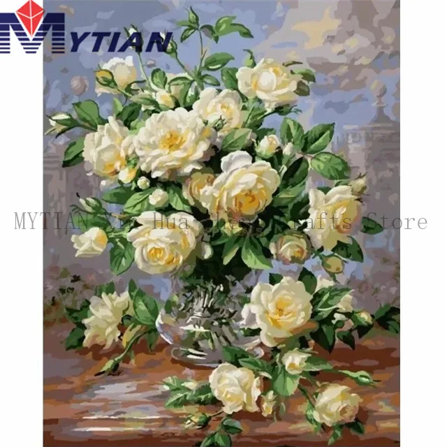 MYTIAN 5D DIY алмазная живопись желтыми розами букетом основанием цветами вышивка