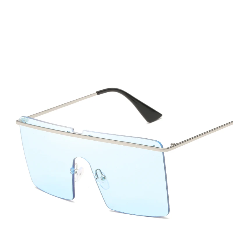 JURUI2018 Siamese Frameless Tone Sunglasses Women's Transparent HD Ocean Piece Fashion Men's Trendy SunglassesUV400 | Аксессуары