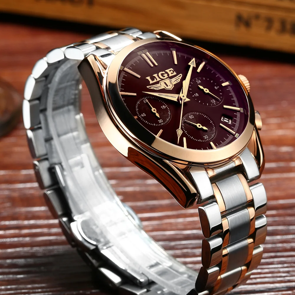 Reloj Hombre 2017 LIGE модные хронограф спортивные мужские часы лучший бренд класса люкс