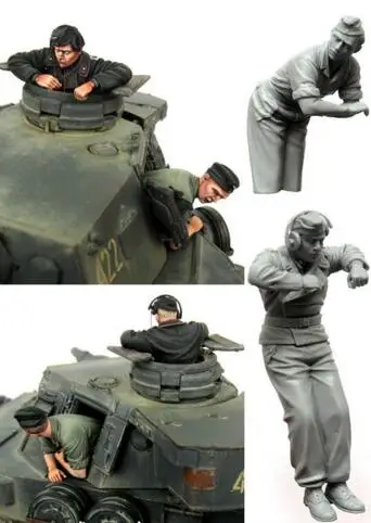 1/35 смоляная фигурка немецкая танковая команда 2 шт модельные наборы