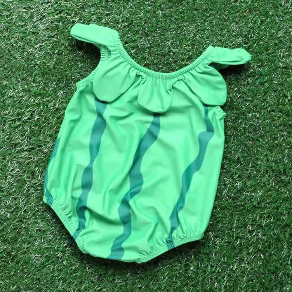 Цельный милый детский купальник с шапкой в форме фруктов шапочкой для купания