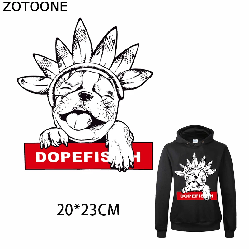 

ZOTOONE Laugh Puppy Patches for Clothing T-shirt Appliques Heat Transfer Patch Clothes Stickers Happy Dog DIY Badges Decorations