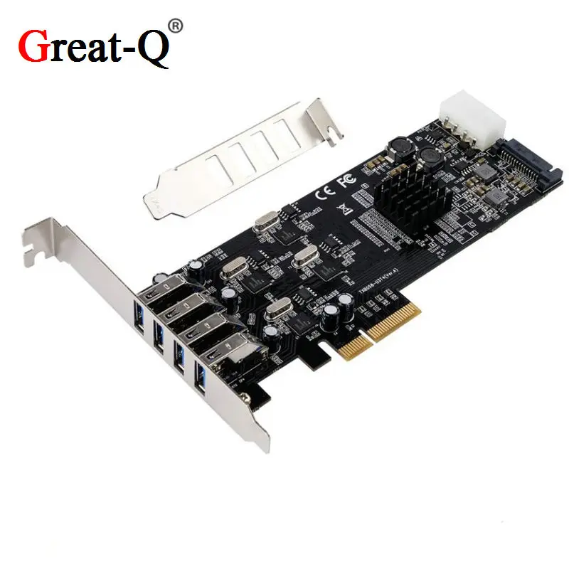 Супер скорость 20G PCIe 4X до 4 каналов USB 3 0 расширения карты PCI Express Райзер контроллер