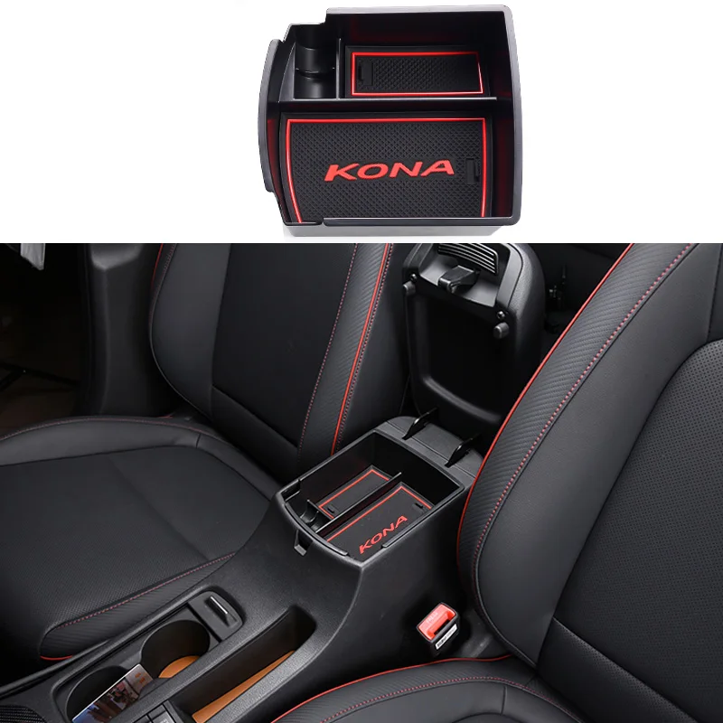 Vtear для hyundai Kona Encino аксессуары подлокотник коробка для хранения центральная консоль контейнер-Корзина лоток держатель для укладки