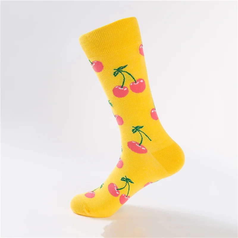 50305 Мода sockmark скейтборд Chaussette Homme мода Фрукты Ананас черешня мужские носки Европейский США хип-хоп улица Crew забавные носки - Цвет: 50305