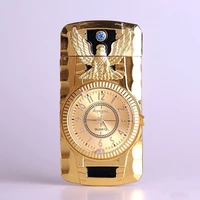 butane jet lighter clock torch turbo lighter men gold watch quartz compact butane cigarette cigar straight fire lighter no gas