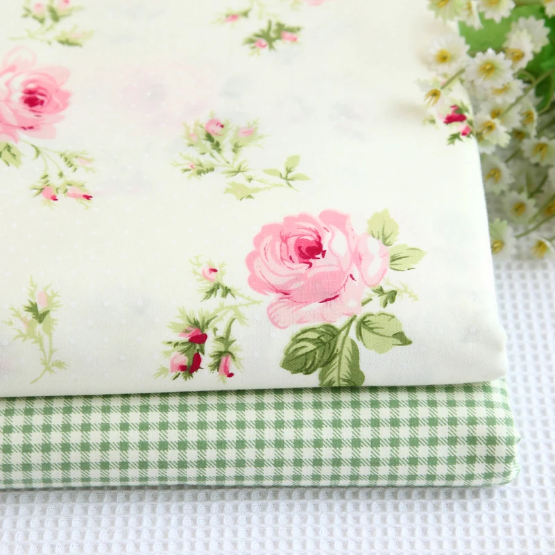 Тканевые салфетки для постельного белья в клетку с розовыми розами ширина 160 см *