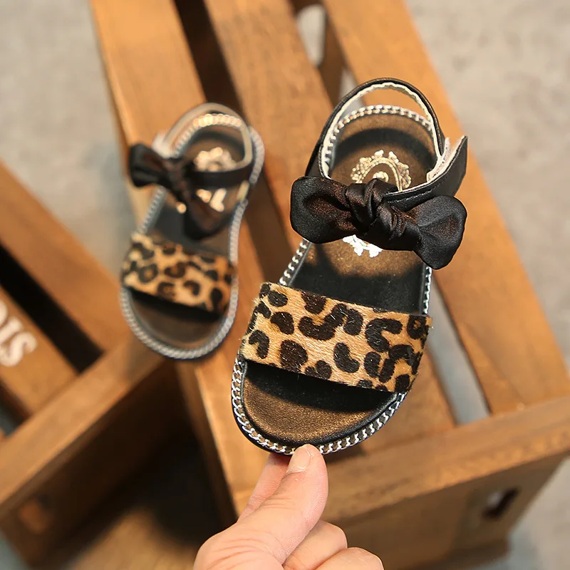

Cute Summer Children girls Sandals Shoes Bowtie Princess Soft Sandals Fashion Non-slip PU Leather Toddler kids Open Toe shoes